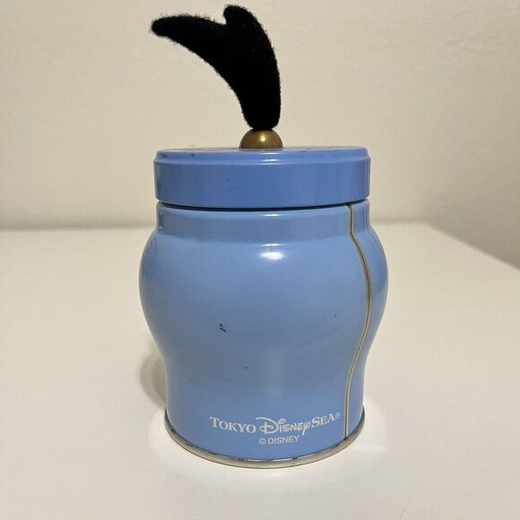 Tokyo Disneysea TDS Aladdin Genie Candies Tin Jar Blue EMPTY - Picture 4 of 10